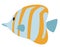 Copperband Butterflyfish in flat style.