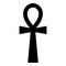 Coptic cross Ankh icon black color illustration flat style simple image