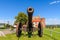 A copy of a cannon in the green area of Teutonic Castle in Golub-Dobrzyn
