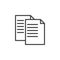 Copy file line icon, outline vector sign