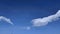 Copy free space for text on deep blue sky background with white puffy & fluffy cumulus or cumulonimbus cloud