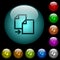 Copy item icons in color illuminated glass buttons