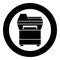 Copy machine Printer Copier for office Photocopier Duplicate equipment icon in circle round black color vector illustration flat