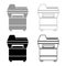 Copy machine Printer copier for office Photocopier Duplicate equipment icon outline set black grey color vector illustration flat