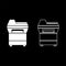 Copy machine Printer copier for office Photocopier Duplicate equipment icon outline set white color vector illustration flat