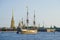 Copy of the old Russian sailing ship `Poltava`, Saint Petersburg