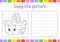 Copy the picture. Coloring book pages for kids. Education developing worksheet. Wood basket. Game for children. Handwriting