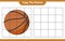 Copy the picture, copy the picture of Basketball using grid lines. Educational children game, printable worksheet, vector