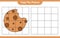 Copy the picture, copy the picture of Cookies using grid lines. Educational children game