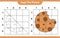 Copy the picture, copy the picture of Cookies using grid lines. Educational children game