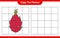 Copy the picture, copy the picture of Dragon Fruit using grid lines. Educational children game, printable worksheet, vector