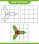 Copy the picture, copy the picture of Holly Berries using grid lines. Educational children game