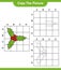 Copy the picture, copy the picture of Holly Berries using grid lines. Educational children game