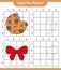 Copy the picture, copy the picture of Ribbons and Cookies using grid lines. Educational children game