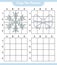 Copy the picture, copy the picture of Snowflake and Ribbon using grid lines. Educational children game, printable worksheet,