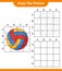 Copy the picture, copy the picture of Volleyball using grid lines. Educational children game, printable worksheet, vector