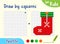 Copy the picture. Game for small children draw an Christmas sock