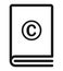 Copy right license book vector icon