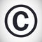 Copy right license c vector icon