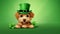 copy space, St Patricks Day Funny Puppy Green, Background Design Images. Beautiful mockup for Saint Patrick’s day.