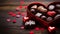 copy space, stockphoto, Heart-shaped chocolates, cocoa confession, sweet indulgence. Sweet temptation. Background design