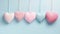 copy space, stockphoto, pastel colored Knit hearts - Valentine\\\'s Day Concept. Beautiful valentine background