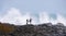 COPY SPACE: Two surfers look at the beautiful blue ocean and wait to go surfing