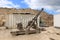 The copy of the wooden lifting machine is located on the remains of the Maresha city in Beit Guvrin, near Kiryat Gat, in Israel