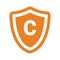 Copy write, protection icon. Orange version