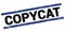 COPYCAT text on black-blue rectangle stamp sign