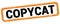 COPYCAT text written on orange-black rectangle stamp