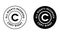 Copyright abstract, `all right reserved` vector icon