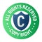 Copyright, all rights reserved vector icon.