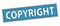 COPYRIGHT blue Rubber Stamp Vector over a white background.