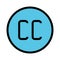 Copyright color line icon