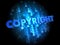 Copyright on Dark Digital Background.