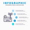 Copyright, Digital, Internet, Law, Lawyer Line icon with 5 steps presentation infographics Background