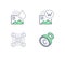 Copyright line icons. Vector illustration included icon as watermark stamp, outline pictogram of image with protection