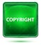 Copyright Neon Light Green Square Button