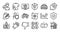 Copyright protection, Ranking stars and Keywords line icons set. Vector