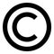 Copyright symbol icon black color illustration flat style simple image