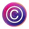 Copyright symbol icon creative trendy colorful round button illustration