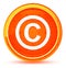 Copyright symbol icon natural orange round button