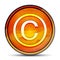 Copyright symbol icon shiny bright orange round button illustration