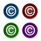 Copyright symbol icon shiny round buttons set illustration