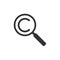 Copyright symbol icon. Vector illustration, flat design. magnifier