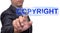 Copyright text with businessman