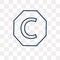 Copyright vector icon isolated on transparent background, linear