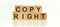 COPYRIGHT word made with building blocks on a light background
