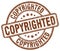 copyrighted brown stamp
